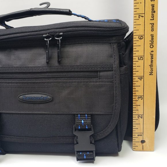 NEW Samsonite Camera Camcorder Bag 6 Pockets Dividers Shoulder Strap 809BK Black - Picture 8 of 16